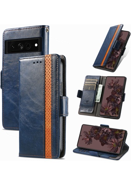 Ile Uyumlu Google Pixel 7 Pro Cüzdan Kılıfı, Kart Tutuculu Pu Deri Flip Kılıf Rfıd Engelleme Kickstand Telefon Kapağı (Yurt Dışından)