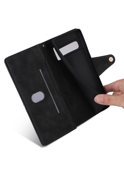 Ile Uyumlugoogle Pixel 7 Pro Mıknatıslı Deri Zip Cüzdan Kart Sahibi (Yurt Dışından)