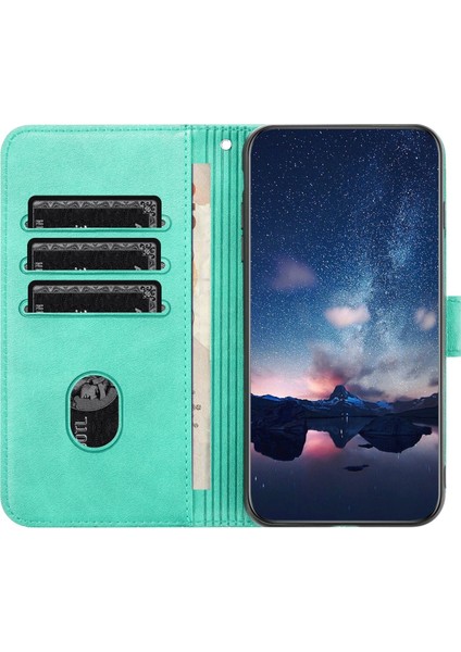- 1383 iPhone Xr Için Kart Tutuculu Deri Cüzdan Telefon Kılıfı - Yeşil (Yurt Dışından)