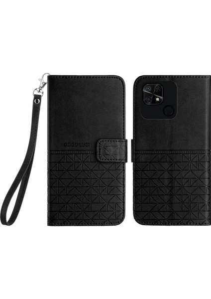 - 1383 Xiaomi Redmi 10C Için Kart Tutuculu Deri Cüzdan Telefon Kılıfı - Siyah (Yurt Dışından)