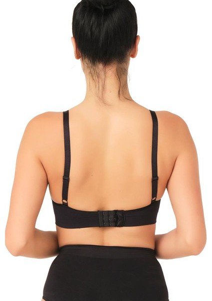 Ayarlanabilir Ağraflı Toparlayıcı Etkili Rahat Kadın Hamile Emzirme Sütyeni Siyah fırsatları