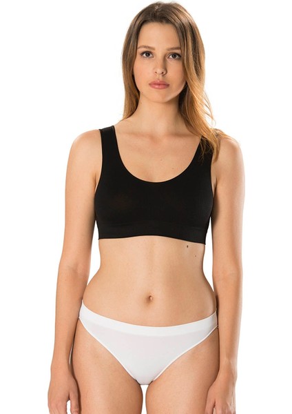 New Season Kalın Askılı Crop Top Büstiyer Crop Siyah