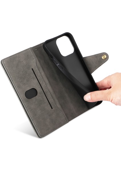 Ile Uyumluiphone 13 Pro Mıknatıslı Deri Zip Cüzdan Kart Sahibi (Yurt Dışından)