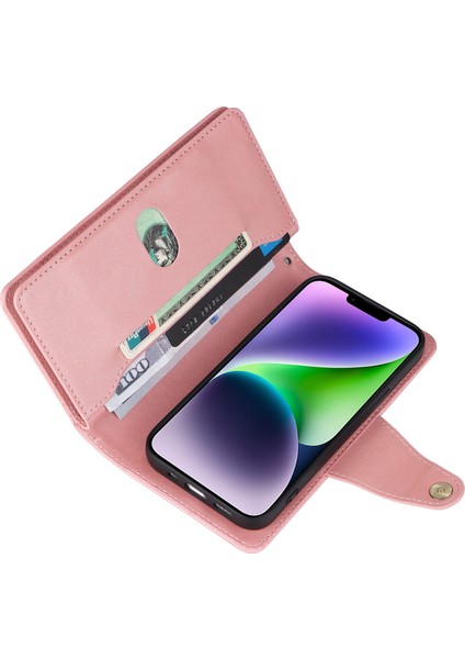 Ile Uyumluiphone 14 Mıknatıslı Deri Zip Cüzdan Kart Sahibi (Yurt Dışından) indirimleri