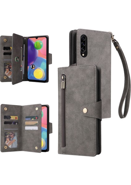 Ile Uyumlusamsung Galaxy A70/A70S Mıknatıslı Deri Zip Cüzdan Kart Sahibi (Yurt Dışından)