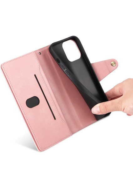 Ile Uyumluiphone 13 Pro Mıknatıslı Deri Zip Cüzdan Kart Sahibi (Yurt Dışından)