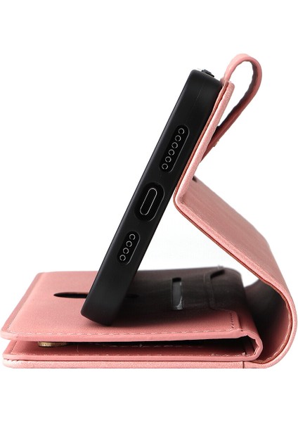 Ile Uyumluiphone 13 Pro Mıknatıslı Deri Zip Cüzdan Kart Sahibi (Yurt Dışından)