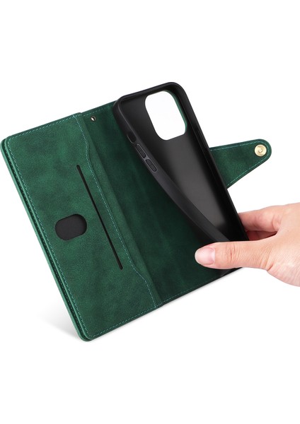 Ile Uyumluiphone 13 Pro Mıknatıslı Deri Zip Cüzdan Kart Sahibi (Yurt Dışından)