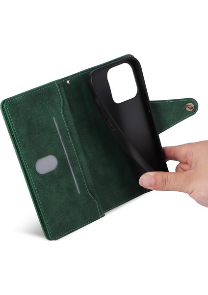 Ile Uyumluiphone 14 Pro Max Mıknatıslı Deri Zip Cüzdan Kart Sahibi (Yurt Dışından)
