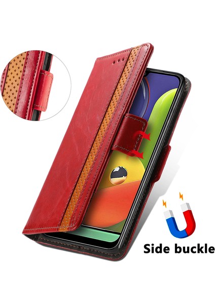 - 1383 Samsung Galaxy A70/A70S Için Kart Tutuculu Pu Deri Cüzdan Telefon Kılıfı - Bordo (Yurt Dışından) fırsatları