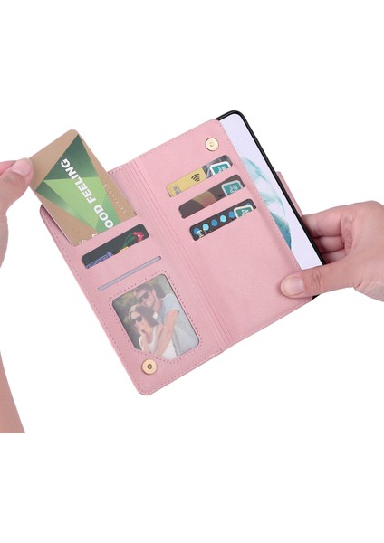 Ile Uyumlusamsung Galaxy S21 Mıknatıslı Deri Zip Cüzdan Kart Sahibi (Yurt Dışından) fiyatları