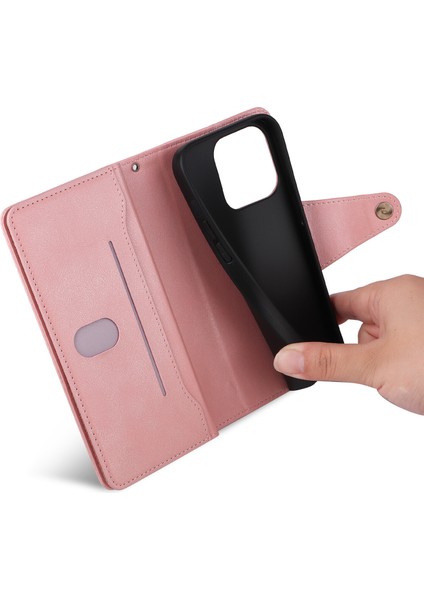 Ile Uyumluiphone 14 Pro Mıknatıslı Deri Zip Cüzdan Kart Sahibi (Yurt Dışından)