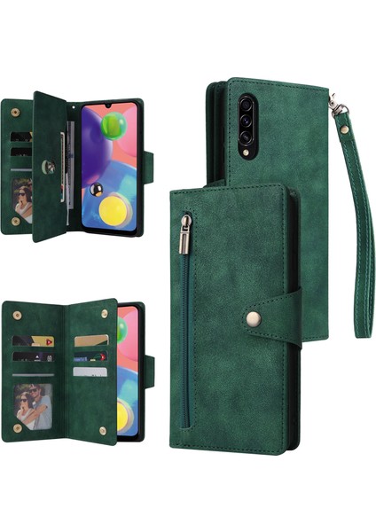 Ile Uyumlusamsung Galaxy A70/A70S Mıknatıslı Deri Zip Cüzdan Kart Sahibi (Yurt Dışından)