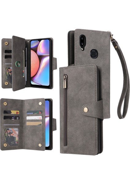 Ile Uyumlusamsung Galaxy A10S Mıknatıslı Deri Zip Cüzdan Kart Sahibi (Yurt Dışından) fiyatları