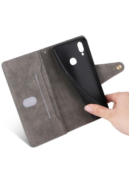 Ile Uyumlusamsung Galaxy A10S Mıknatıslı Deri Zip Cüzdan Kart Sahibi (Yurt Dışından) modelleri