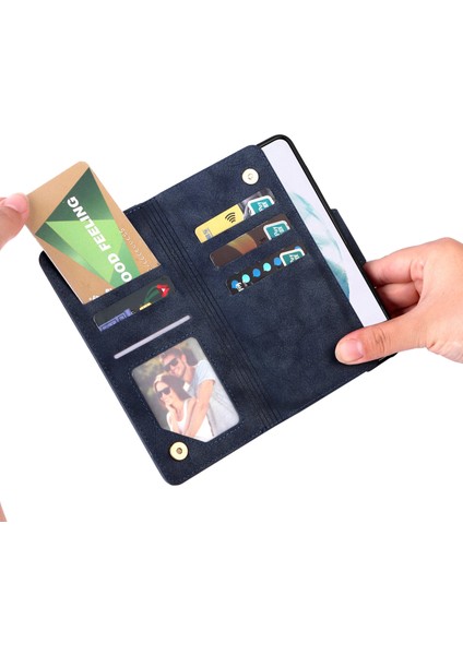 Ile Uyumlusamsung Galaxy S21 Mıknatıslı Deri Zip Cüzdan Kart Sahibi (Yurt Dışından) fiyatları