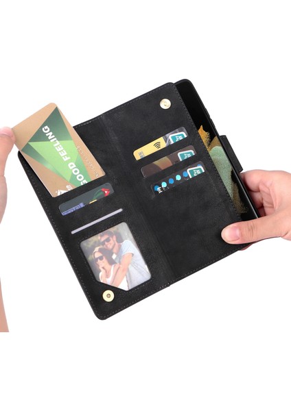 Ile Uyumlusamsung Galaxy S22 Mıknatıslı Deri Zip Cüzdan Kart Sahibi (Yurt Dışından) fiyatları