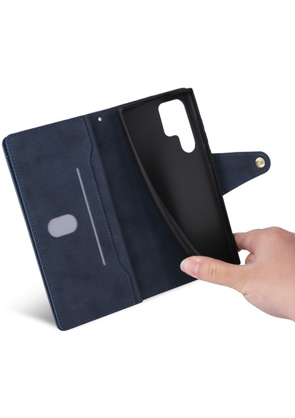 Ile Uyumlusamsung Galaxy S22 Ultra Mıknatıslı Deri Zip Cüzdan Kart Sahibi (Yurt Dışından) modelleri