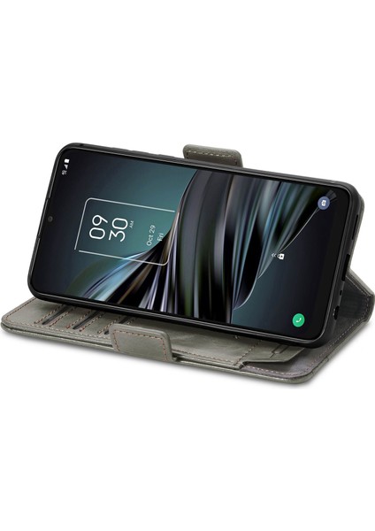 - 1383 Tcl 20 Xe Için Kart Tutuculu Pu Deri Cüzdan Telefon Kılıfı - Gri (Yurt Dışından)
