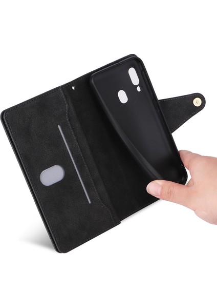 Ile Uyumlusamsung Galaxy A20/A30 Mıknatıslı Deri Zip Cüzdan Kart Sahibi (Yurt Dışından) modelleri