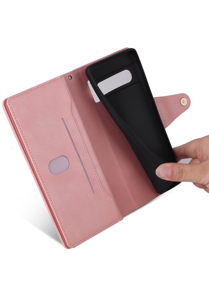 Ile Uyumlugoogle Pixel 7 Pro Mıknatıslı Deri Zip Cüzdan Kart Sahibi (Yurt Dışından)