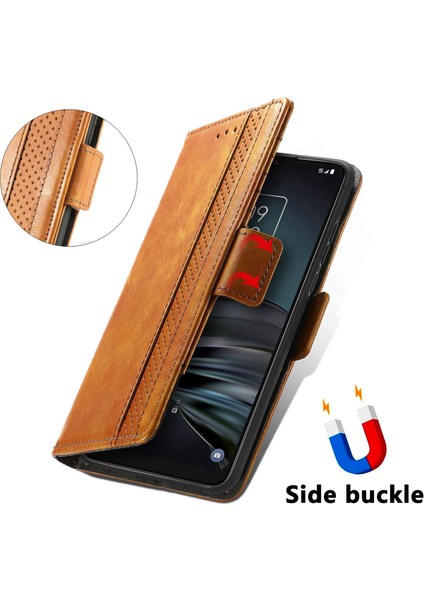 - 1383 Tcl 20 Xe Için Kart Tutuculu Pu Deri Cüzdan Telefon Kılıfı - Haki (Yurt Dışından) fırsatları