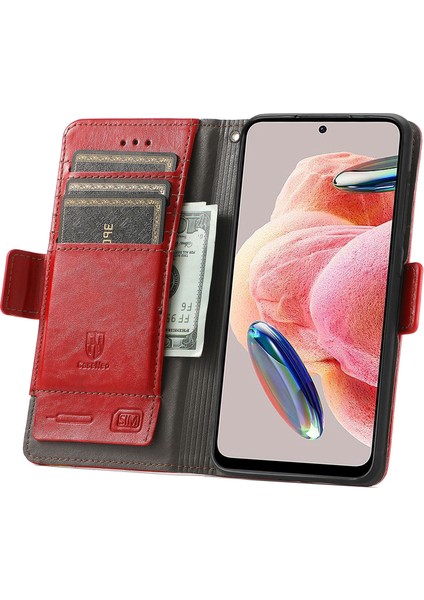 - 1383 Xiaomi Redmi Note 12 4g Için Kart Tutuculu Pu Deri Cüzdan Telefon Kılıfı - Bordo (Yurt Dışından) modelleri