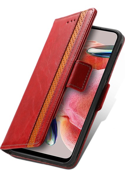- 1383 Xiaomi Redmi Note 12 4g Için Kart Tutuculu Pu Deri Cüzdan Telefon Kılıfı - Bordo (Yurt Dışından) fırsatları
