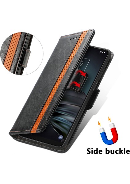 - 1383 Tcl 20 Xe Için Kart Tutuculu Pu Deri Cüzdan Telefon Kılıfı - Siyah (Yurt Dışından)