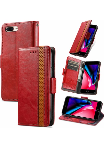 Ile Uyumlu iPhone 7 Plus/8 Plus Cüzdan Kılıfı, Kart Tutuculu Pu Deri Flip Kılıf Rfıd Engelleme Kickstand Telefon Kapağı (Yurt Dışından)