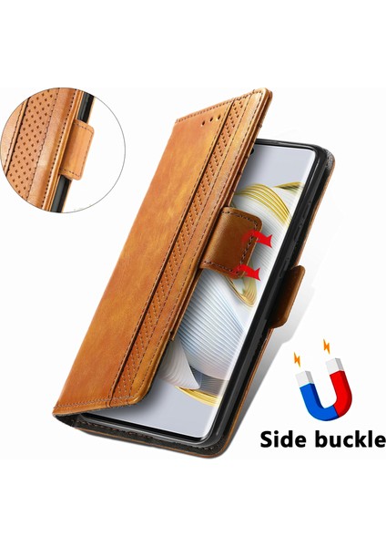 - 1383 Huawei Nova 10 Pro Için Kart Tutuculu Pu Deri Cüzdan Telefon Kılıfı - Haki (Yurt Dışından)