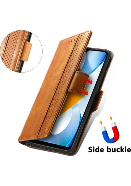 Ile Uyumlu Xiaomi Poco C40 Cüzdan Kılıfı, Kart Tutuculu Pu Deri Flip Kılıf Rfıd Engelleme Kickstand Telefon Kapağı (Yurt Dışından)