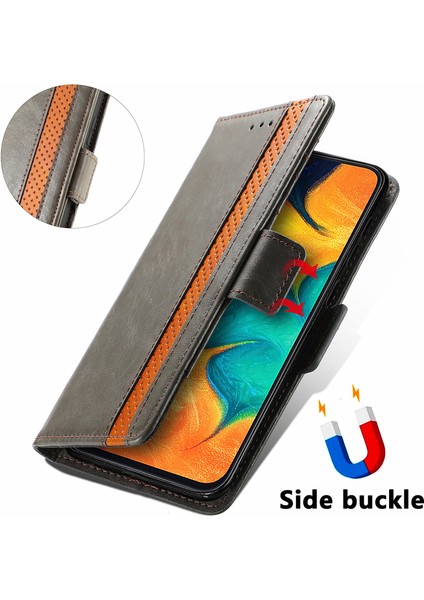 - 1383 Samsung Galaxy A30/A20 Için Kart Tutuculu Pu Deri Cüzdan Telefon Kılıfı - Gri (Yurt Dışından) fırsatları