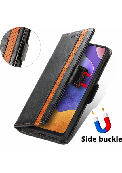 - 1383 Samsung Galaxy A31 Için Kart Tutuculu Pu Deri Cüzdan Telefon Kılıfı - Siyah (Yurt Dışından) fırsatları