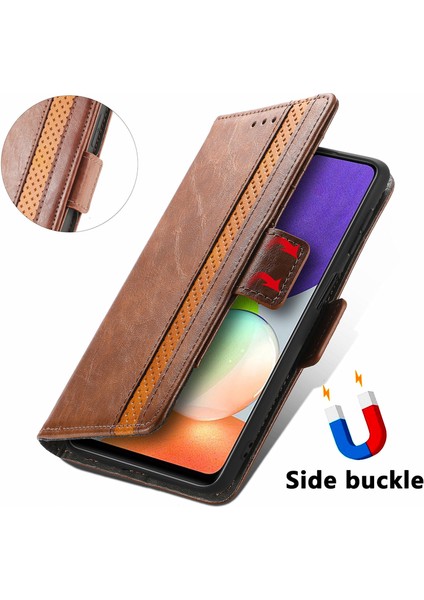 - 1383 Samsung Galaxy A22 4g Için Kart Tutuculu Pu Deri Cüzdan Telefon Kılıfı - Kahverengi (Yurt Dışından) fırsatları