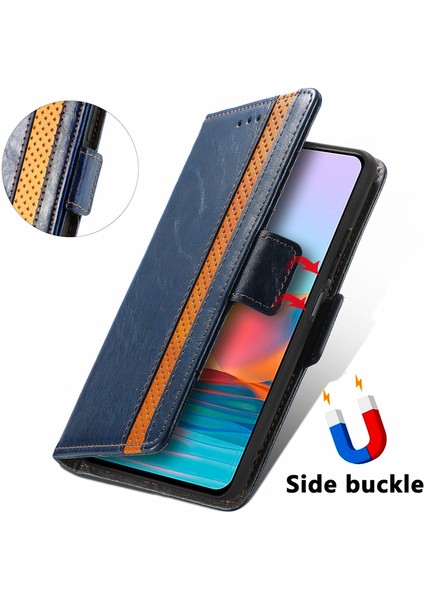 - 1383 Xiaomi Redmi Note 10 Pro Için Kart Tutuculu Pu Deri Cüzdan Telefon Kılıfı - Mavi (Yurt Dışından) fırsatları