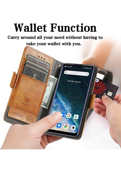 - 1383 Oukitel C25 Için Kart Tutuculu Pu Deri Cüzdan Telefon Kılıfı - Haki (Yurt Dışından) modelleri
