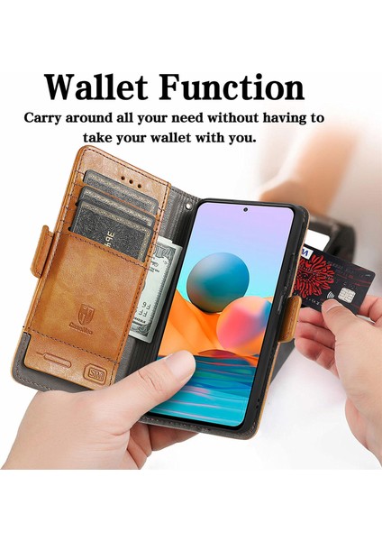 - 1383 Xiaomi Redmi Note 10 Pro Için Kart Tutuculu Pu Deri Cüzdan Telefon Kılıfı - Haki (Yurt Dışından) modelleri