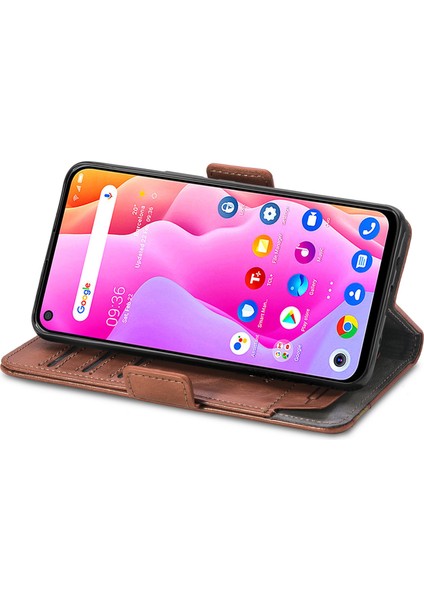 - 1383 Tcl 10L Için Kart Tutuculu Pu Deri Cüzdan Telefon Kılıfı - Kahverengi (Yurt Dışından) modelleri