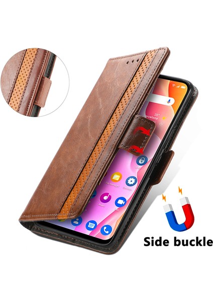 - 1383 Tcl 10L Için Kart Tutuculu Pu Deri Cüzdan Telefon Kılıfı - Kahverengi (Yurt Dışından) fırsatları