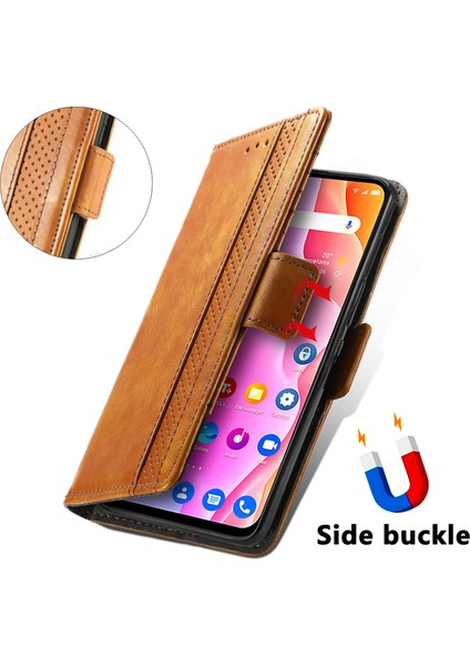 - 1383 Tcl 10L Için Kart Tutuculu Pu Deri Cüzdan Telefon Kılıfı - Haki (Yurt Dışından)