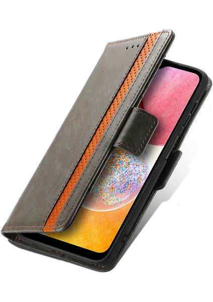 - 1383 Samsung Galaxy A14 4g Için Kart Tutuculu Pu Deri Cüzdan Telefon Kılıfı - Gri (Yurt Dışından) modelleri