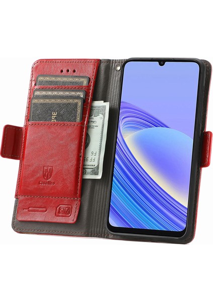 - 1383 Tcl 40 Se Için Kart Tutuculu Pu Deri Cüzdan Telefon Kılıfı - Bordo (Yurt Dışından) modelleri