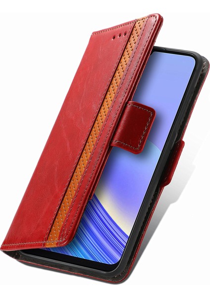 - 1383 Tcl 40 Se Için Kart Tutuculu Pu Deri Cüzdan Telefon Kılıfı - Bordo (Yurt Dışından) fırsatları