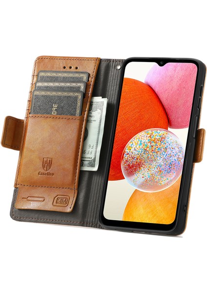 - 1383 Samsung Galaxy A14 4g Için Kart Tutuculu Pu Deri Cüzdan Telefon Kılıfı - Haki (Yurt Dışından) modelleri