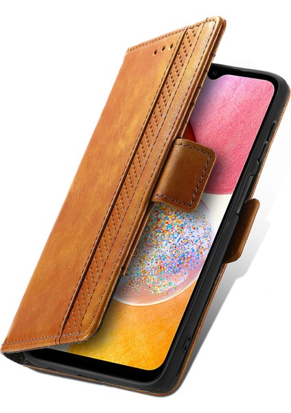 - 1383 Samsung Galaxy A14 4g Için Kart Tutuculu Pu Deri Cüzdan Telefon Kılıfı - Haki (Yurt Dışından) fırsatları