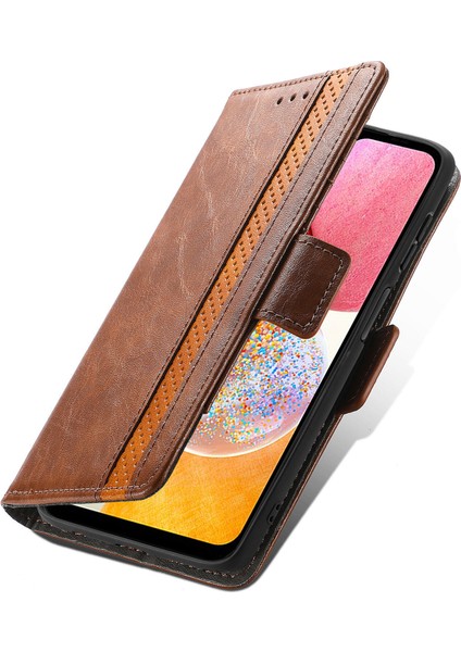 - 1383 Samsung Galaxy A14 4g Için Kart Tutuculu Pu Deri Cüzdan Telefon Kılıfı - Kahverengi (Yurt Dışından) fırsatları