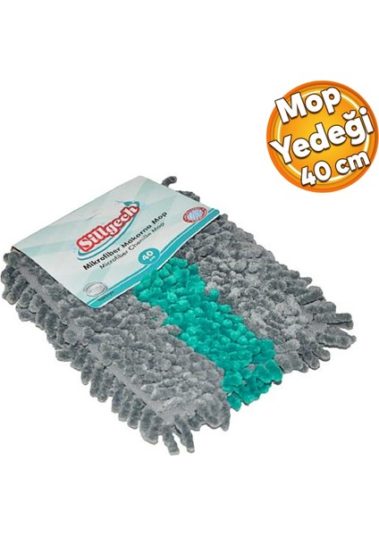 Ev Ofis Iş Yeri Sillgech Mikrofiber Makarna Temizlik Kurulama Mop Vileda Yedeği 40 cm EH320