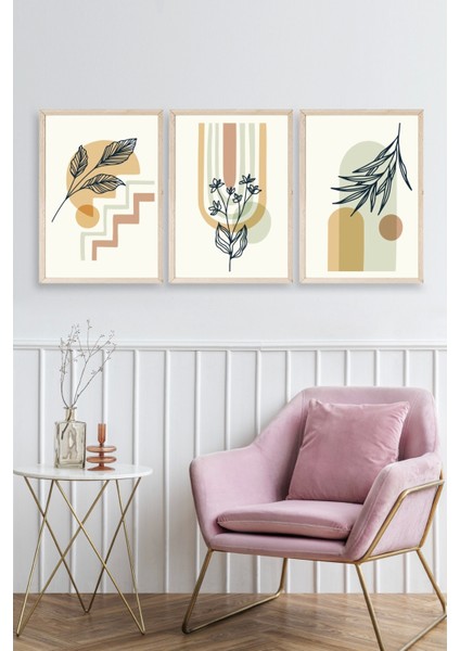 Manzara Üçlü Ahşap Çerçeveli Tablo fiyatları