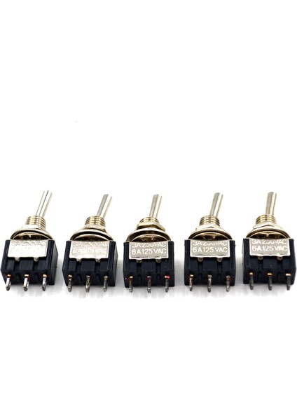 5 Adet Mini Toggle Switch 1-0 Metal Anahtar 3 Pin 12V-220V